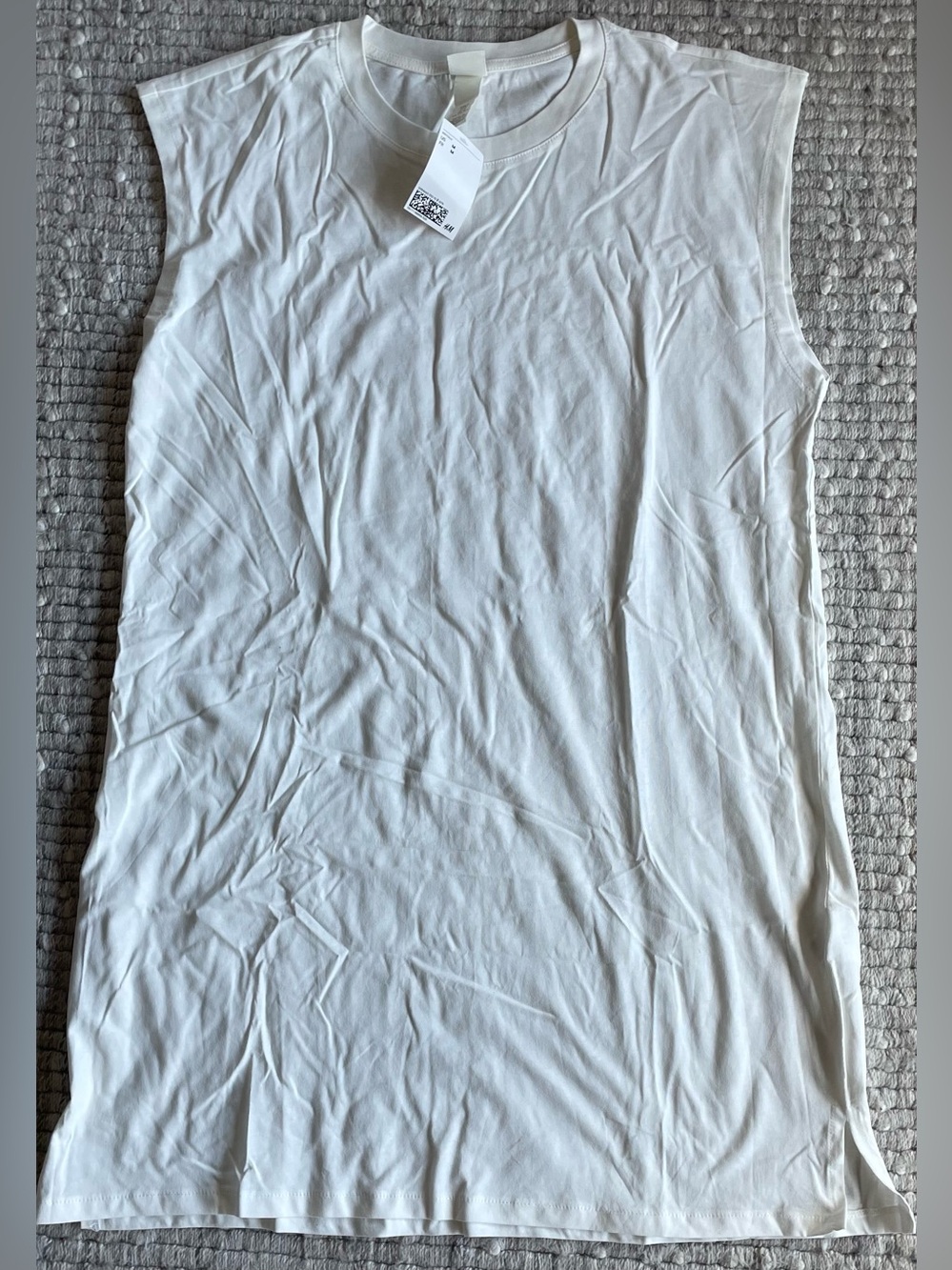 H&M Cream Crewneck Sleeveless Tank Dress